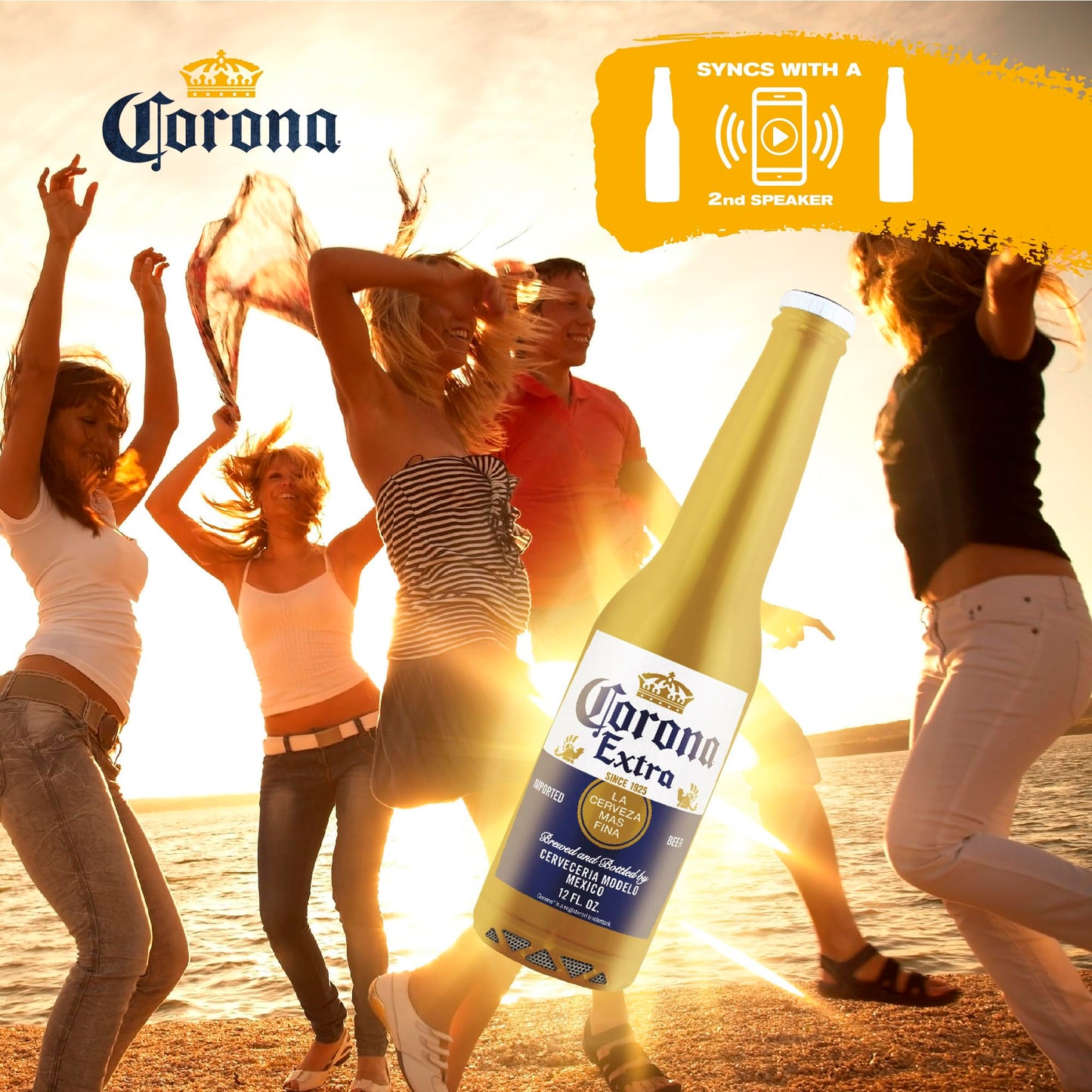 Corona Beer Bottle Bluetooth Speaker - Portable Wireless Stereo 30FT Range Sound System with Bluetooth + AUX Support, 3 Hour Playtime, Travel-Friendly