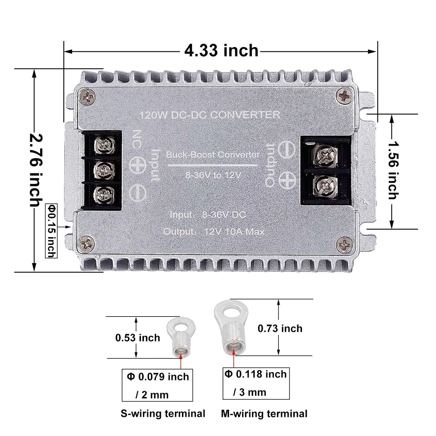 Valefod DC to DC High Efficiency Voltage Converter 8-36V to 12V 10A 120W Buck-Boost Converter DIY Power Supply Step-Down/Up Transformer