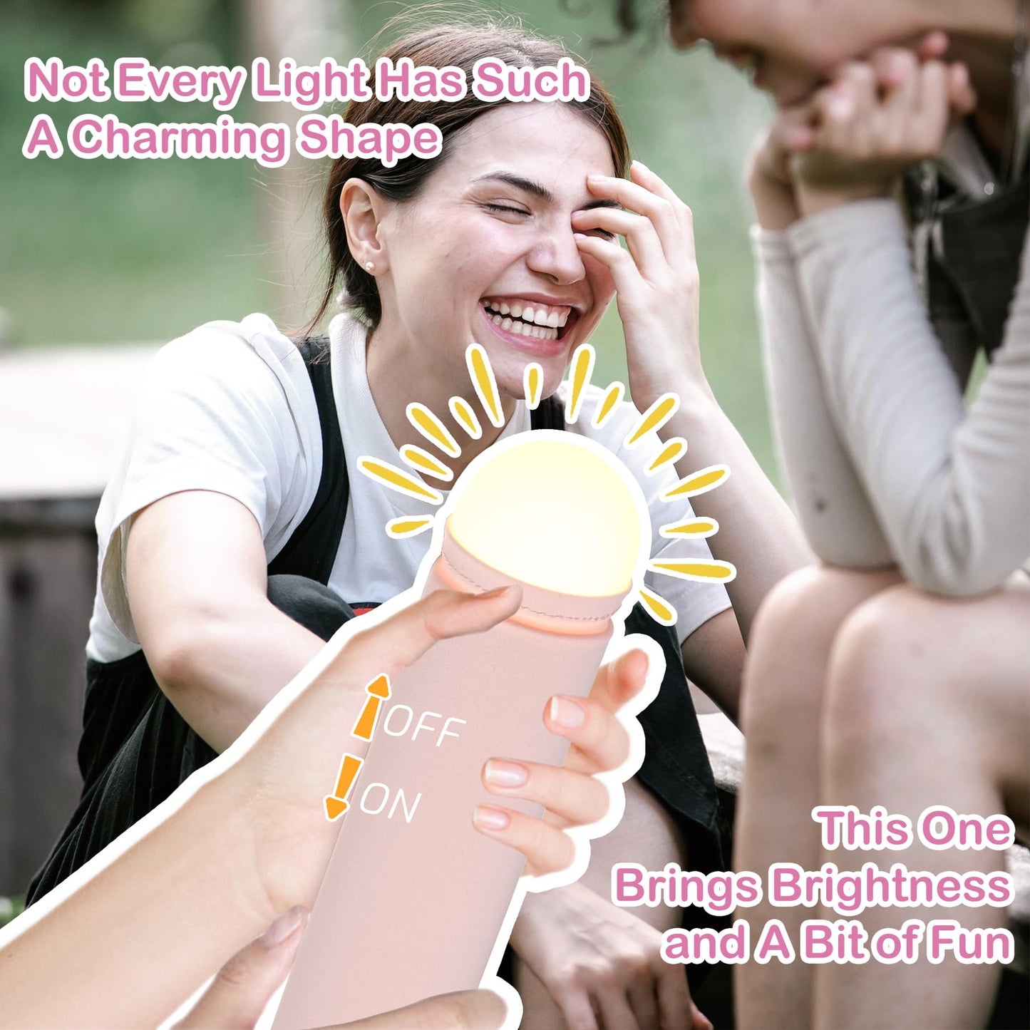 SMOOTHWIND Funny Night Light, Adult Gag Gift, Rechargeable Creative Column LED Lamp, Bedside Lamp for Bedroom, Weird Nightlight, Prank Decoration