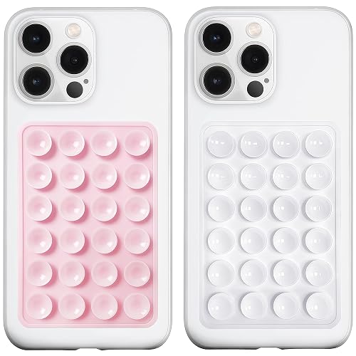LvShuLiangPin Anteel 2 Pack Silicone Suction Phone Case Mount, Silicon Adhesive Phone Grip for Smartphones, Hands-Free Mirror Shower Phone Holder