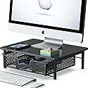 Simple Houseware Computer Monitor Riser with Drawer, Black