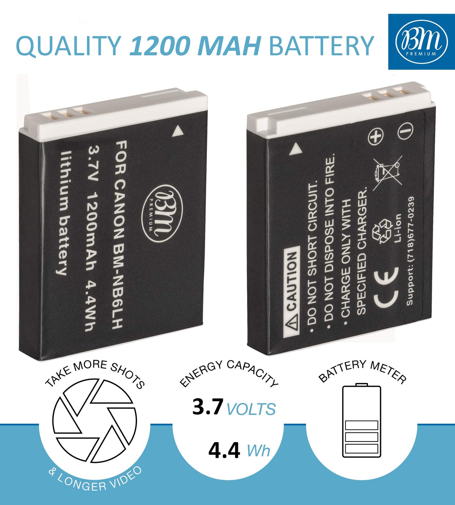 BM 2 NB-6LH Batteries and Charger for Canon PowerShot S120, SX170 is, SX260 HS, SX280 HS, SX500 is, SX510, SX520, SX530, SX540 HS, SX600 HS, SX610 HS