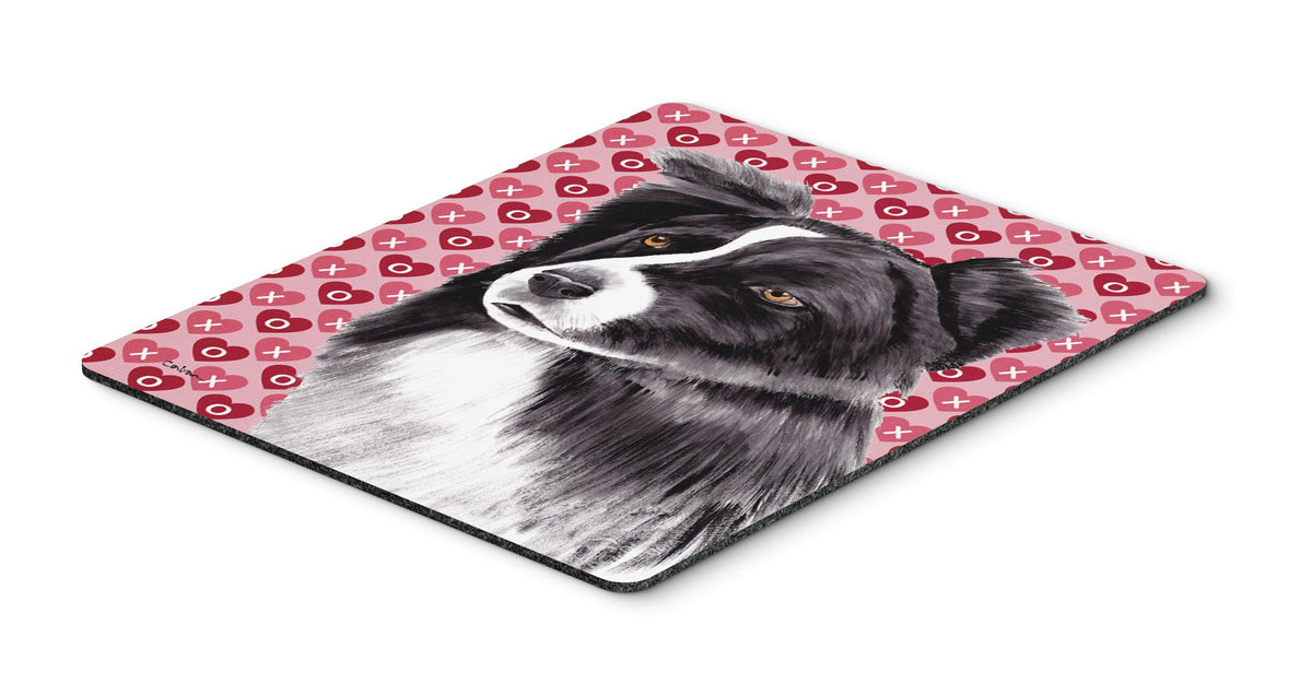 Caroline's Treasures SC9272MP Border Collie Hearts Love and Valentine's Day Portrait Mouse Pad, Hot Pad or Trivet for Home Office Gaming Working