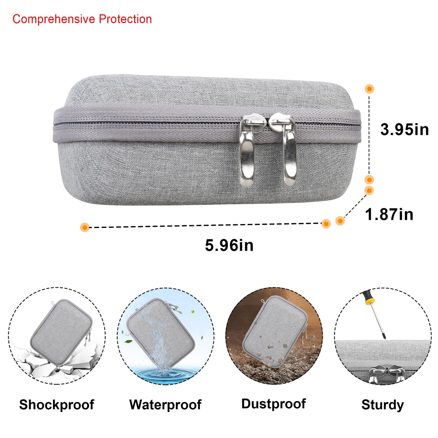 Elonbo Carrying Case for HP Sprocket 2x3” Instant Smartphone Photo Printer, Portable Mini Color Print Digital Camera Hard Travel Bag, Wireless Mobile