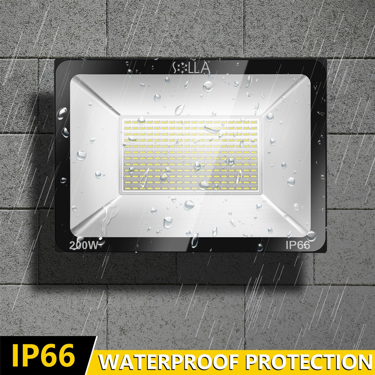 200W LED Flood Light Outdoor, 20000lm Super Bright Security Light, 1060W Equivalent, 3000K Warm White, IP66 Waterproof Outside Floodlights, LED Arena