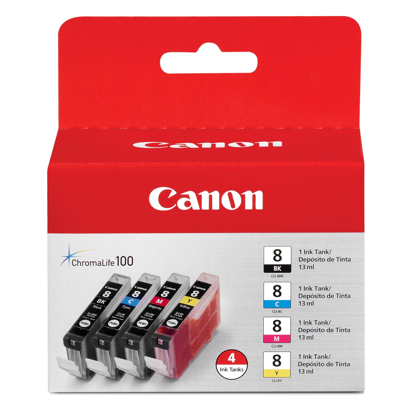 Canon CLI-8 Genuine Four Color Multi Pack, Compatible with iP5200R, iP5200, iP4200, iP4500, iP4300, MP970, MP960, MP950, MP800R, MP830, MP810, MP800