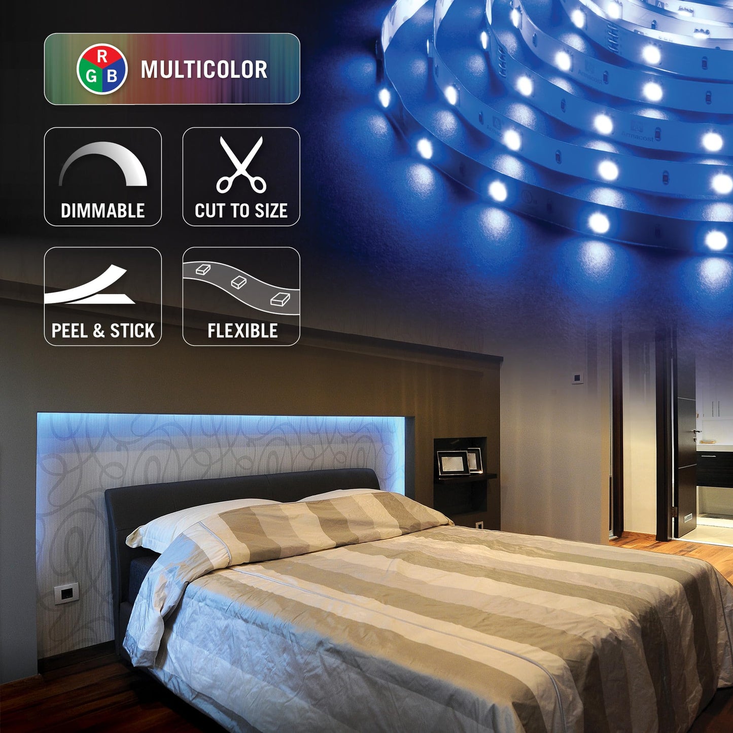 Armacost Lighting RibbonFlex Home Multi-Color LED Tape Light 30 LEDs/Meter, 32.8 ft (10m) 613250