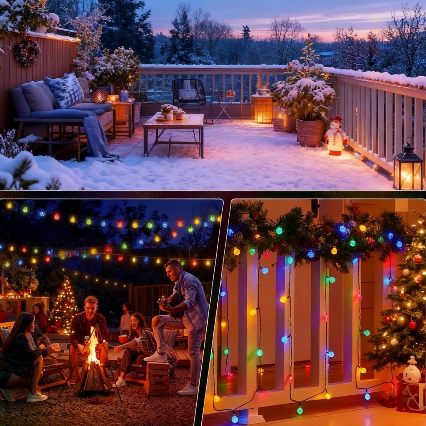 L LAMPOP Solar String Lights Outdoor Waterproof IP65 9.3 Feet 20 LED 8 Modes Crystal Globe Fairy Light for Garden Parterre Terrace