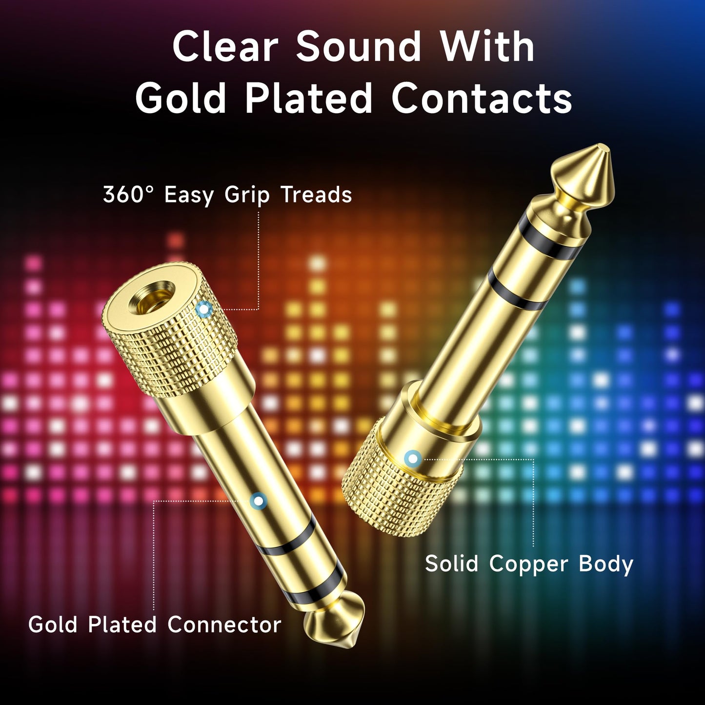 Cable Matters 5-Pack 1/4 to 1/8 Headphone Adapter, 6.35mm to 3.5mm Adapter Male to Female, Gold Plated Stereo Headphone 3.5mm to 1/4 Converter