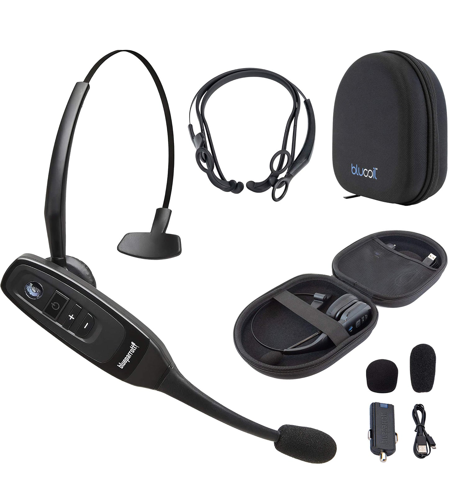 BlueParrott C400-XT Voice-Controlled Bluetooth Headset - Industry Leading Sound with Long Wireless Range, Noise-Cancelling - Compatible with iOS…