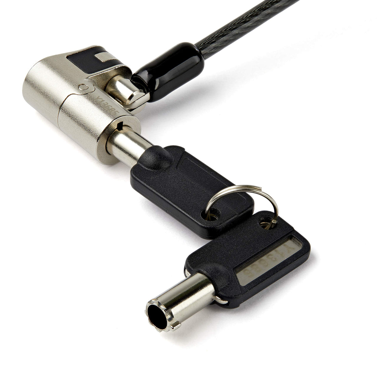 StarTech 6.6ft (2m) 3-in-1 Universal Laptop Cable Lock, TAA, Nano Wedge