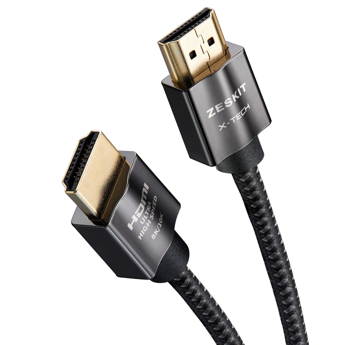 Zeskit X-Tech 48Gbps Ultra High Speed HDMI Cable 6.5ft, 8K60 4K120 144Hz eARC HDR HDCP 2.2 2.3 Compatible with Dolby Vision Apple TV 4K Roku Sony LG