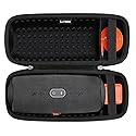 LTGEM Case for JBL Charge 4/JBL Charge 5 Speaker Carrying Case Hard Storage Travel Protective Bag Fits Charger and USB Cable (Lycra Black)