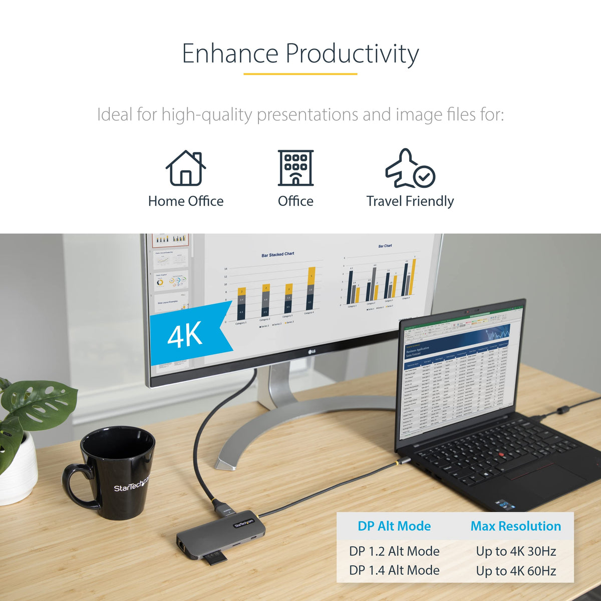 StarTech 8-in-1 USB-C Dock, 4K HDMI, USB 5Gbps, Gigabit Ethernet, SD, 100W