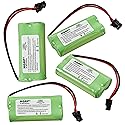 HQRP 4-Pack Cordless Phone Battery Compatible with Uniden BT-1002 / BT1002, BT-1008 / BT1008, BT-1021, BT1021, BT-1016 / BT1016, BT-1025 / BT1025