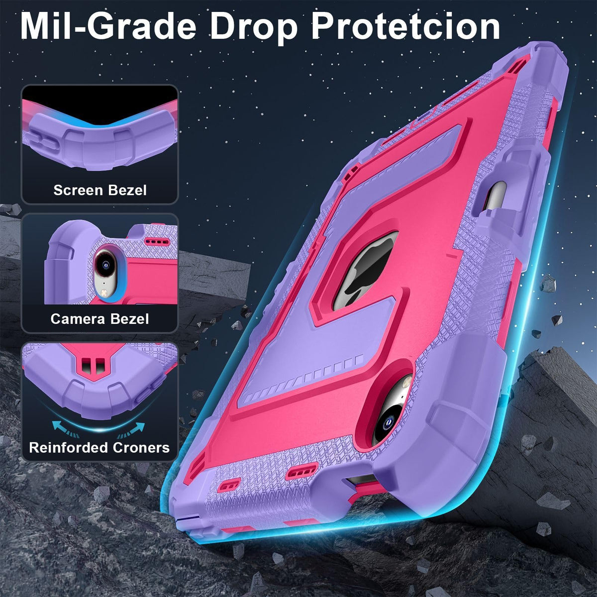 WTRFTJ Case for IPad 9/8/7(10.2-Inch,2021/2020/2019 Model),Equipped with Adjustable Bracket,Shoulder Strap & Pencil Holder Protective Cover,Shock
