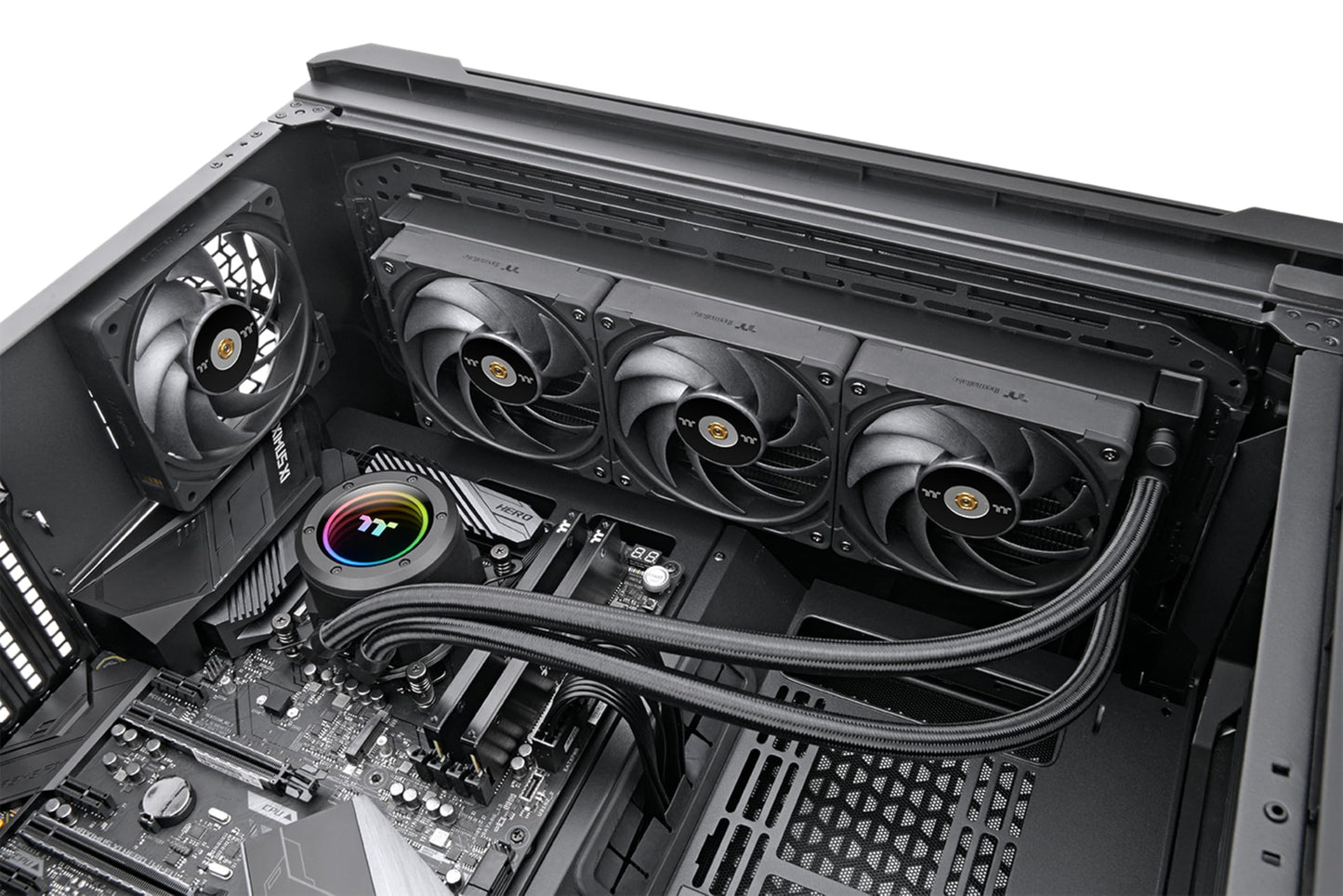Thermaltake TOUGHLIQUID 360 EX Pro ARGB Sync All-in-One CPU Liquid Cooler/Fan 120 * 3/PWM 500~2000/Waterblocak MB Sync only/Black/CL-W400-PL12BL-A