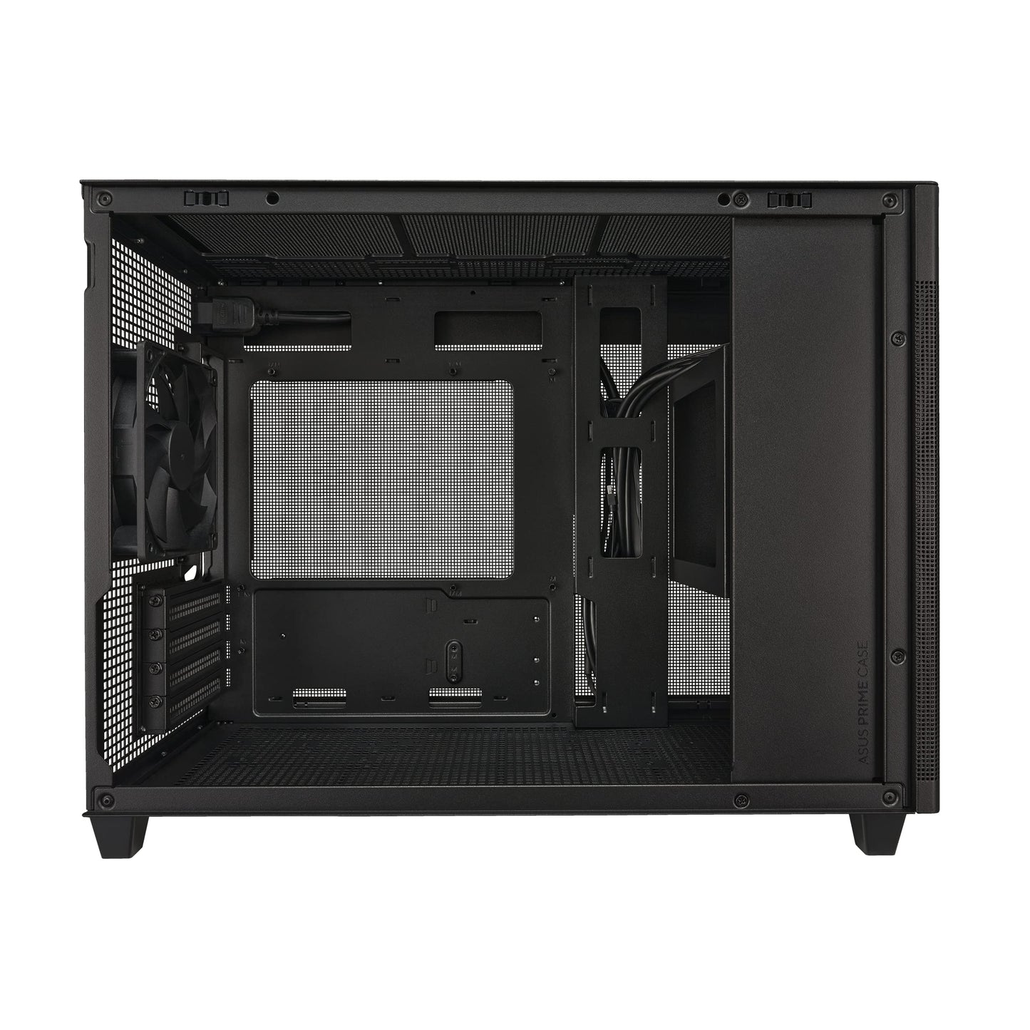 ASUS Prime AP201 Micro ATX PC Case, 33-Liter Compact Design, Pre-Installed Fans, Mesh Panel, Tool-Free Side Panels, 360mm Radiator Support, GPU