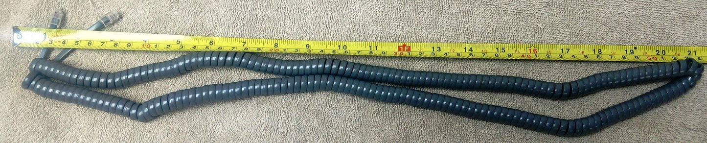 DIY-BizPhones 25' Ft Dark Gray Long Handset Cord Business Landline Phone Receiver RJ9 RJ10 4P4C Wire Cable Coiled Corded Wall Residential Home