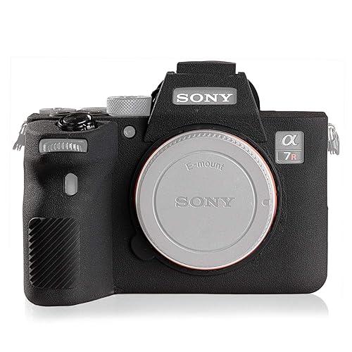 STSEETOP Camera Case for Sony A7RIV A7R4 - Protective Silicone DSLR Skin Cover, Detachable Cage, Shockproof, Dustproof (Black)