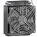 Clyxgs Water Cooling Radiator, 8 Pipe Aluminum Heat Exchanger Radiator with Fan for PC CPU Computer Water Cool System DC12V 80mm Black