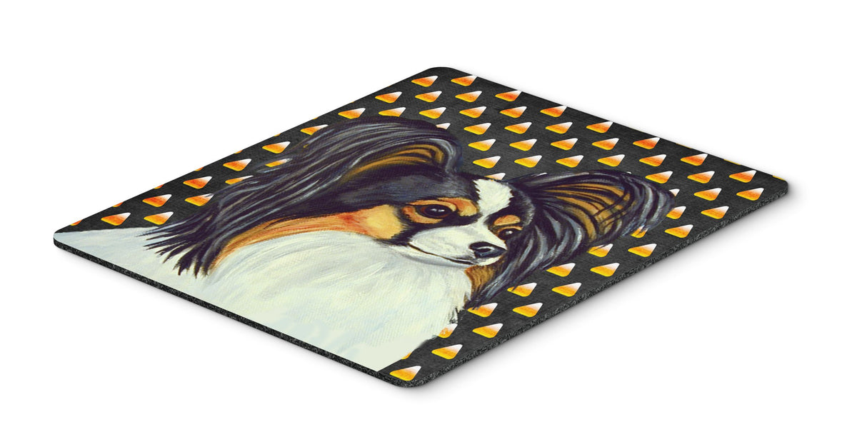 Caroline's Treasures LH9040MP "Papillon Candy Corn Halloween Portrait Mouse Pad, Hot Pad or Trivet" for Home Office Gaming Working Computers Laptop