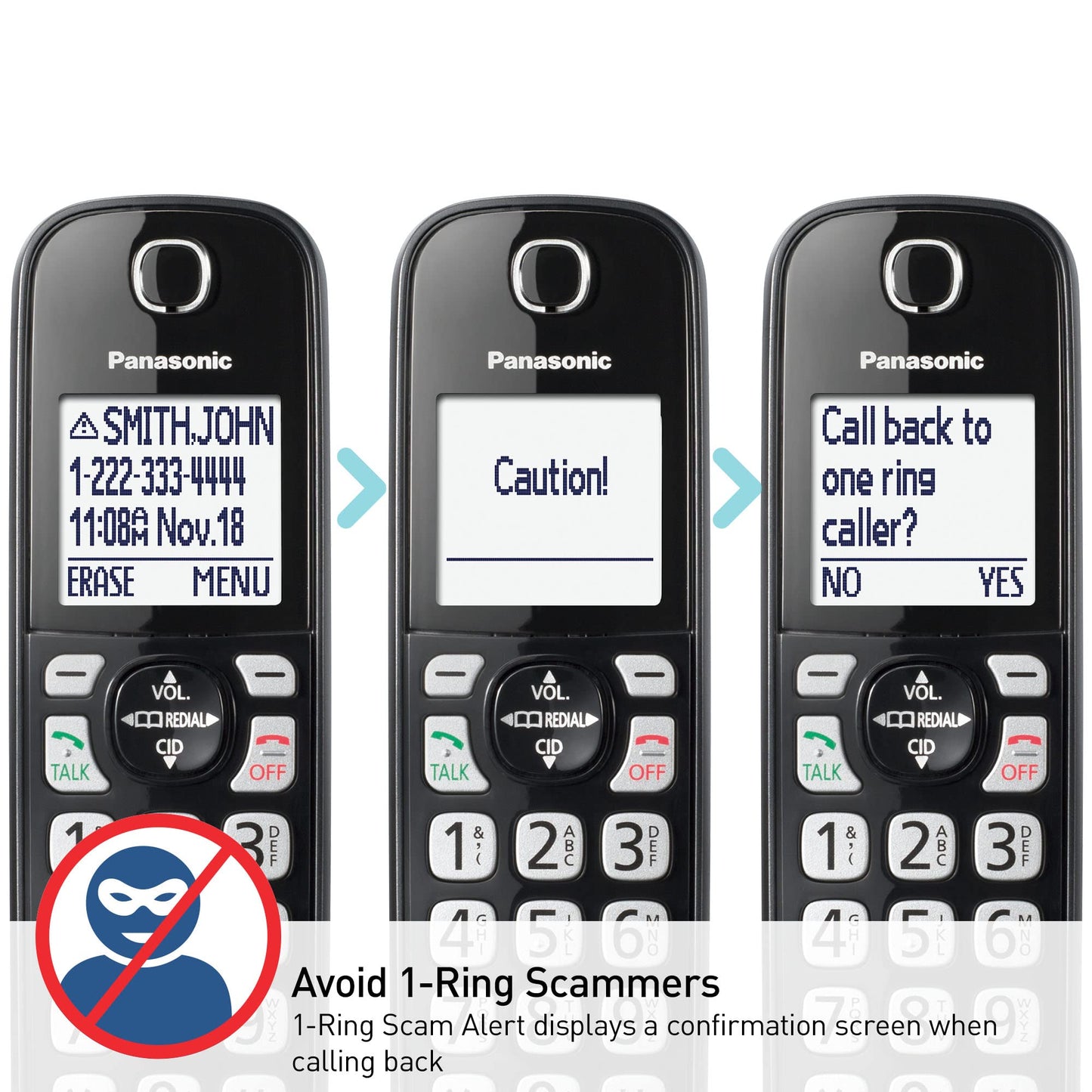 Panasonic Cordless Phone with Advanced Call Block, Bilingual Caller ID, Easy to Read Large High-Contrast Display, Expandable System with 1 Handset