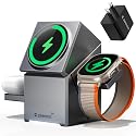 ZEEHOO 3 in 1 Charging Station for Apple, Mag-Safe for iPhone Charger, Qi2 Certified Rotating Wireless Charger Stand for iPhone 17,16,15,14,13,12
