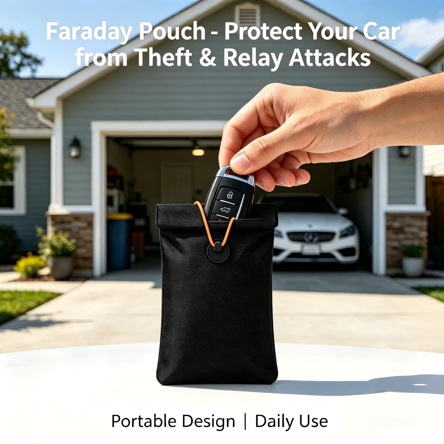 SIRUOO Go Dark Faraday Pouch for Key Fob and Phones, 2 Pack, Signal Blocking Faraday Bags, RFID Key Fob Protector for Anti-Tracking, Anti-Hacking,with