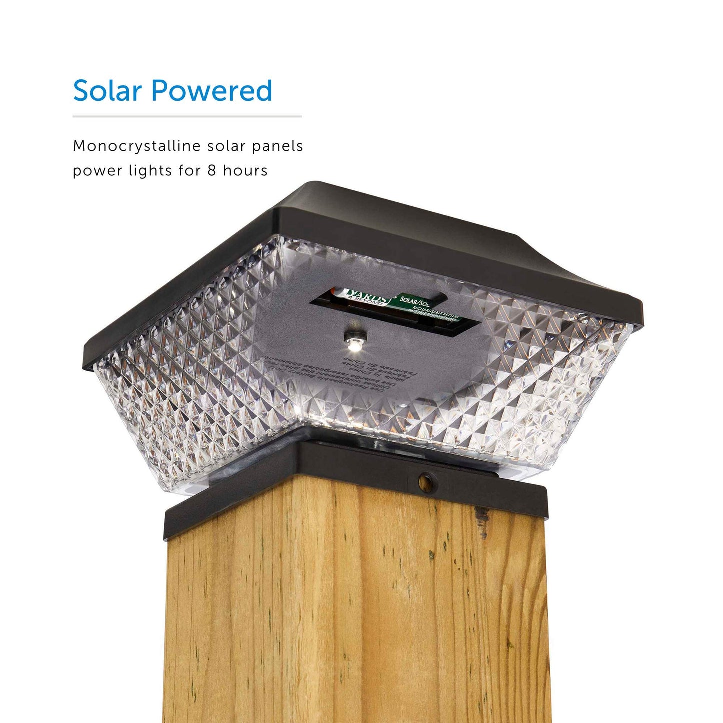 NOMA Solar Post Lights | Waterproof Outdoor Cap Lights for 4 x 4 Wooden Posts, Deck, Patio Garden Décor or Fence | Warm White LED Lights, 6-Pack