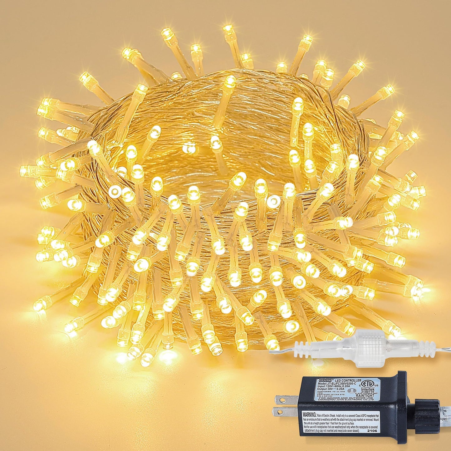 MYGOTO String Lights Indoor Bedroom, 33FT 100 LED Fairy String Lights Outdoor Waterproof, 8 Modes Memory Twinkle Christmas Light Plug in for Classroom