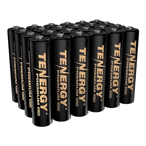 Tenergy Premium PRO Rechargeable AAA 1.2V Batteries, High Capacity 1100mAh NiMH AAA Battery, 24 Pack Rechargeable Batteries