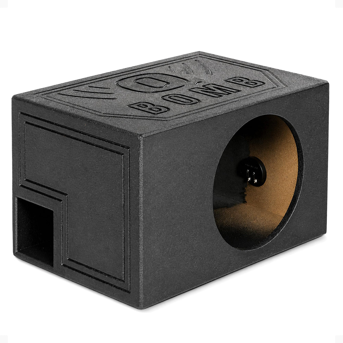 Q Power QBOMB Single 10" Tough Vented Shallow Ported Subwoofer Box, Black