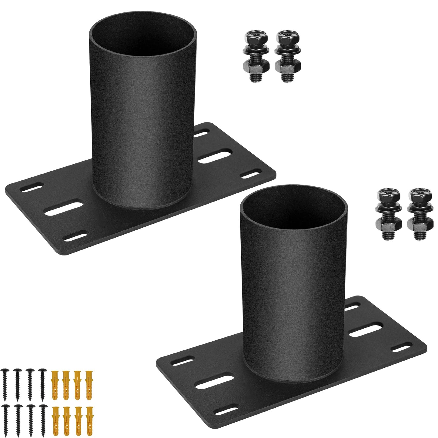 KSWLOR 2 PCS Slip Fitter Adaptor, Mounting Bracket, Transform Slip Fitter into Arm Mounting, Tenon Adaptor for Outdoor Flood Lights, Street, Parking