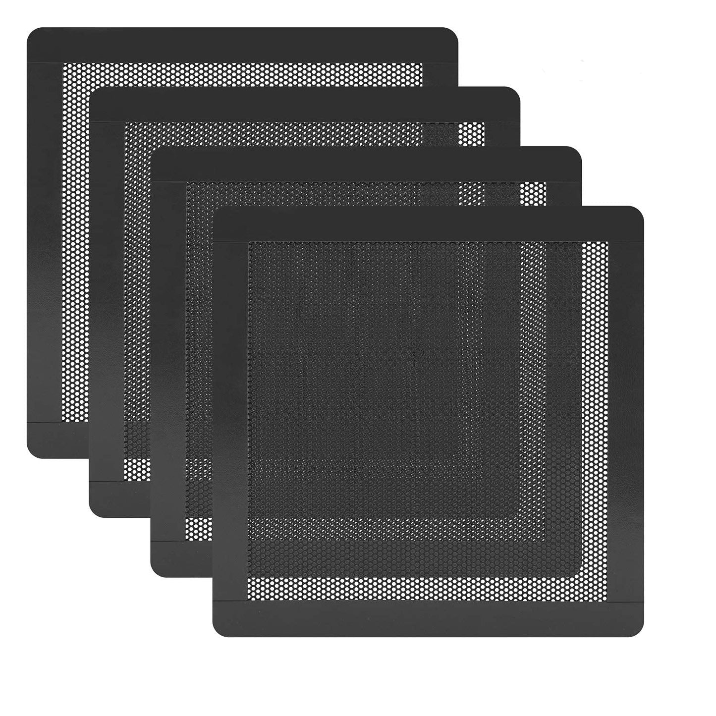 HFEIX 120mm PC Dust Filter Magnetic Frame Cover, 4 Pack Ultra Fine 0.8mm PVC Mesh Computer Case Fan Grill Dustproof Cover for Computer Cooler