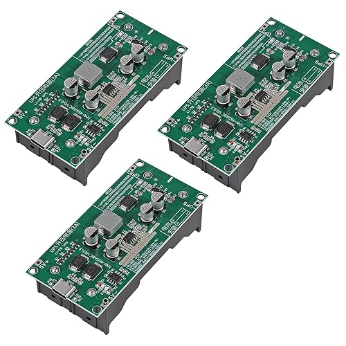 DWEII 3pcs Type-C 15W 3A Fast Charge UPS Power Supply / 18650 Lithium Battery Charger Module DC-DC Step Up Booster Converter 5V 9V 12V (5V)
