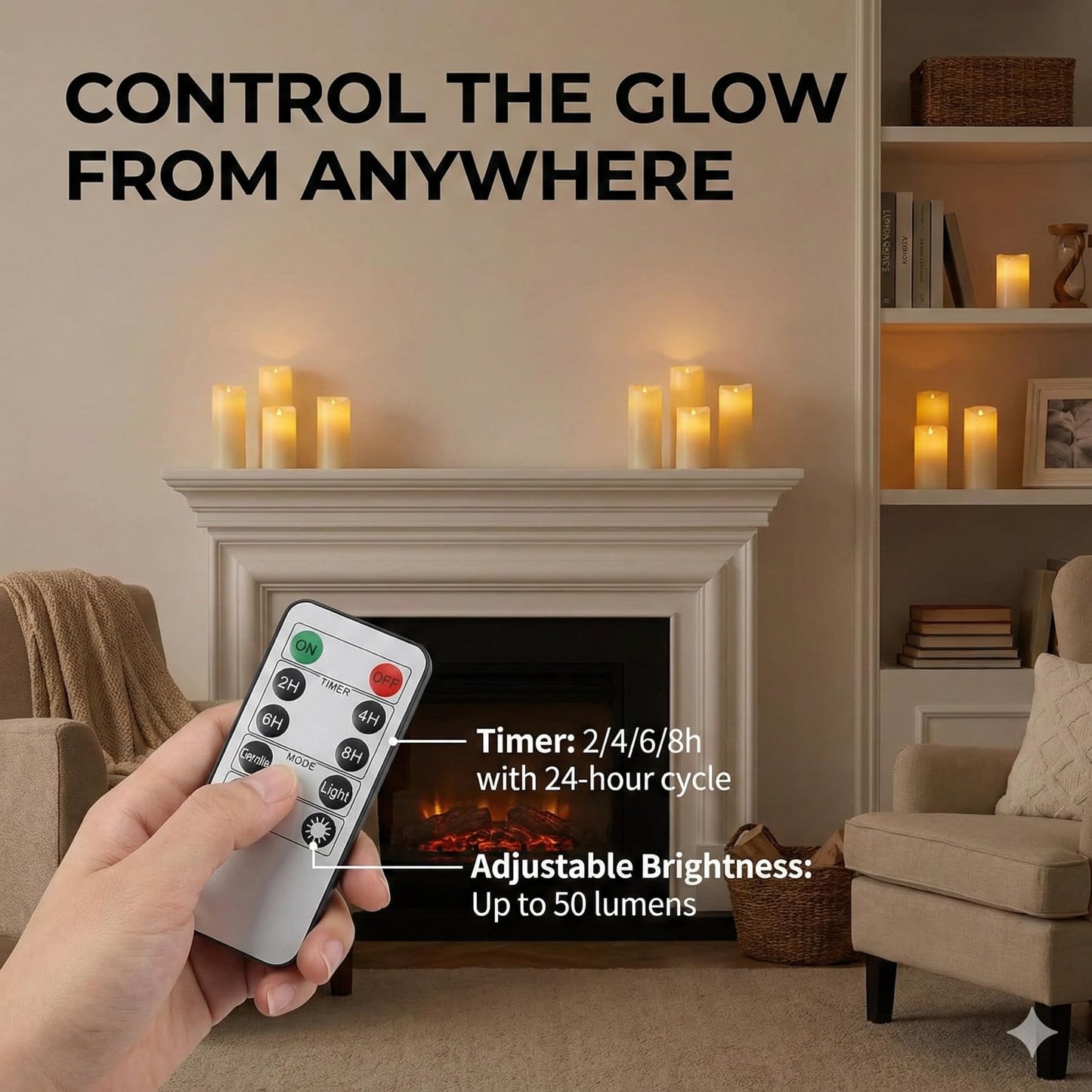 Waterproof Flameless Candles, 12 PC Battery Operated LED Pillar Candles with 2 Remote Controls & Timer, Flickering Indoor Outdoor Candles for Wedding