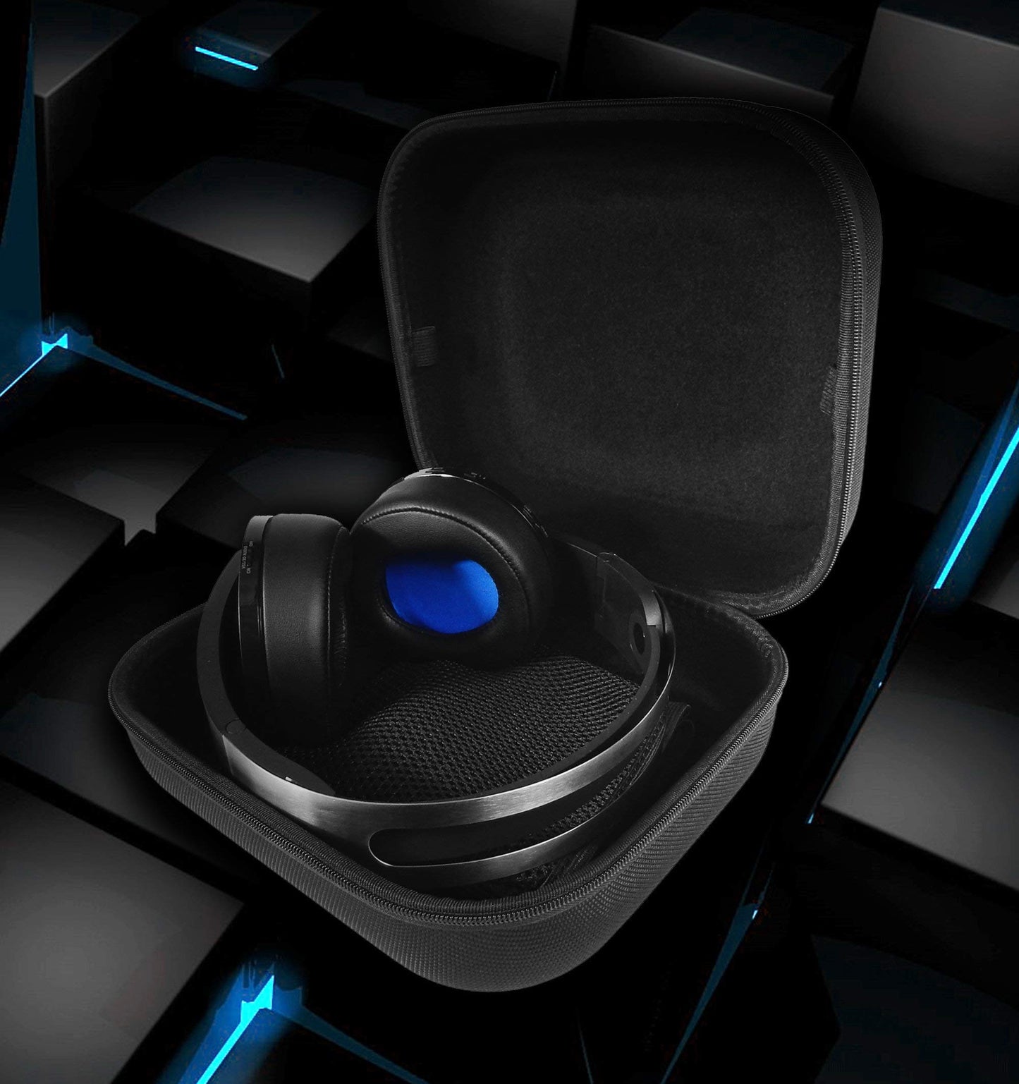 CASEMATIX Gaming Headset Travel Case Compatible with Sony PS5 Pulse 3D Wireless Headset, Platinum Wireless Headset for PS4 with Dongle, Cables