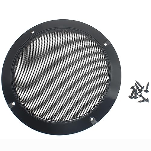 SYCZIOHU 2 Pcs 10 Inch Speaker Grill Steel Mesh Round Subwoofer Grill Waffle Protector Guard Speaker Cover Decorative Car Audio Grille Black