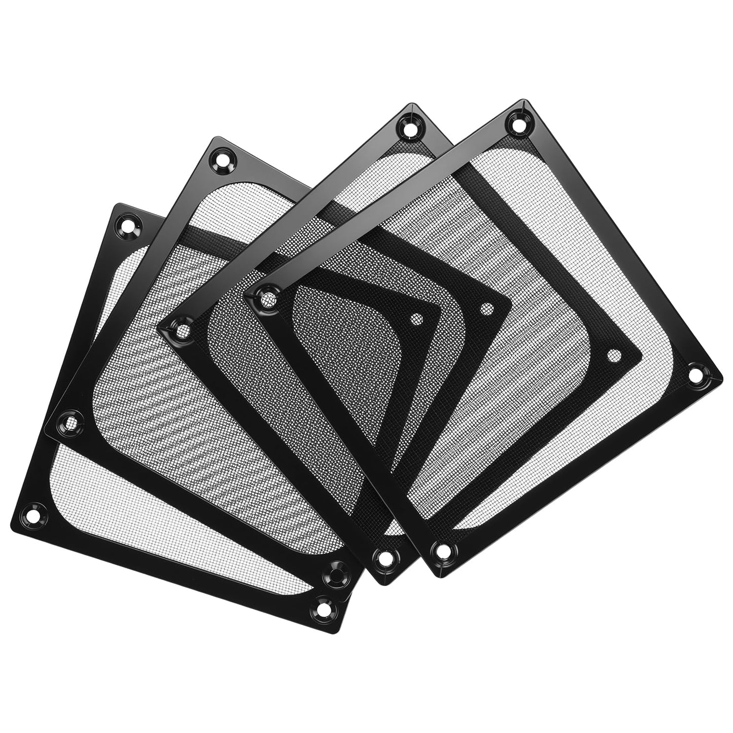 QWORK 120mm Computer Fan Filter Grills with Screws, 4 Pack, for 120mm Fans, Ultra Fine Aluminum Mesh