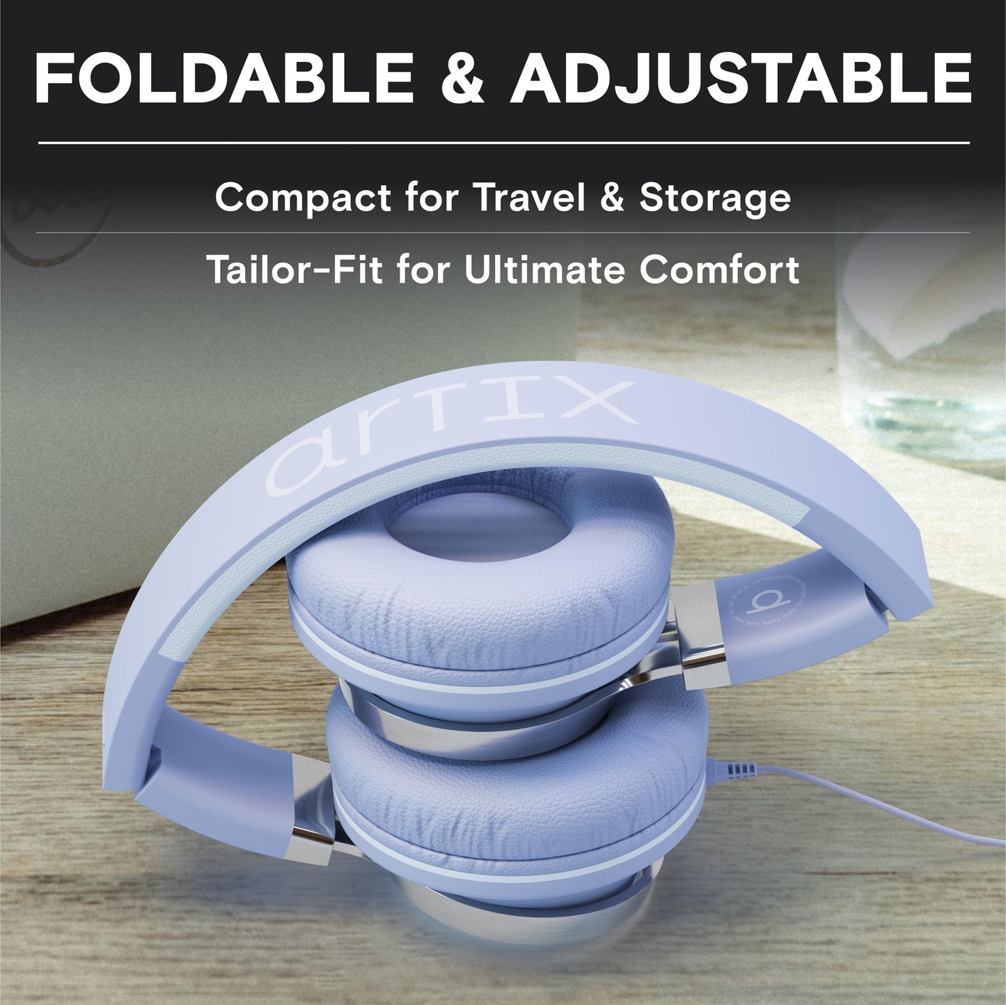 ARTIX CL750 On-Ear Headphones Wired with Mic and Volume Control - Noise Isolating Corded Over Ear Headphones with Microphone for Laptop and Computer…