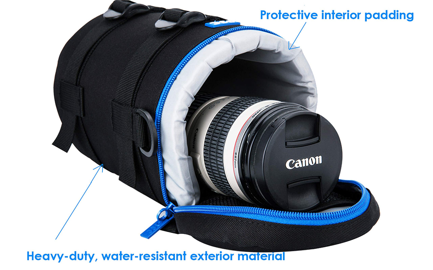 JJC Water Resistant Deluxe Lens Pouch Case Bag for Canon EF 70-200mm 4L / EF 28-300mm 3.5-5.6 USM/EF 70-300mm 4-5.6L/ Nikon AF-S NIKKOR 70-200mm 4G ED