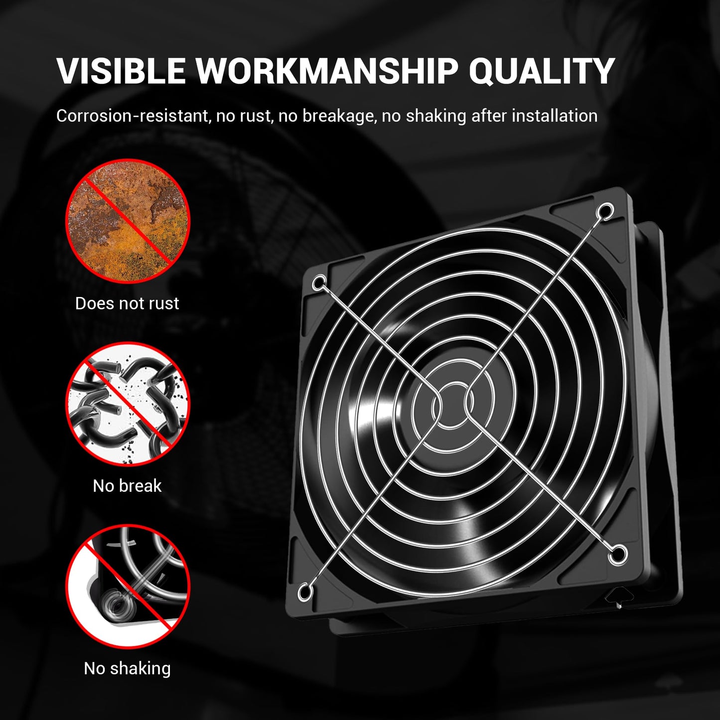 YIMATEECO 140mm Fan Grill Guard, 4 Pack CPU Case Fan Grill Protector Guard, Prevents Cable Damage for for 140x140mm Fan Protective Cover DIY, PC
