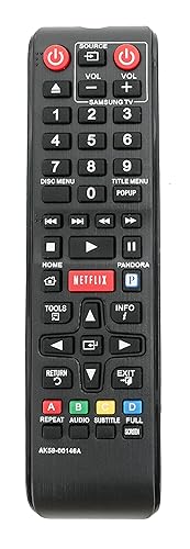 VINABTY AK59-00146A Replacement Remote fit for Samsung Blu-Ray DVD Player BDE5300 BDE5300/ZA BDE5400 BDE5400/ZA BDEM53 BDE5900