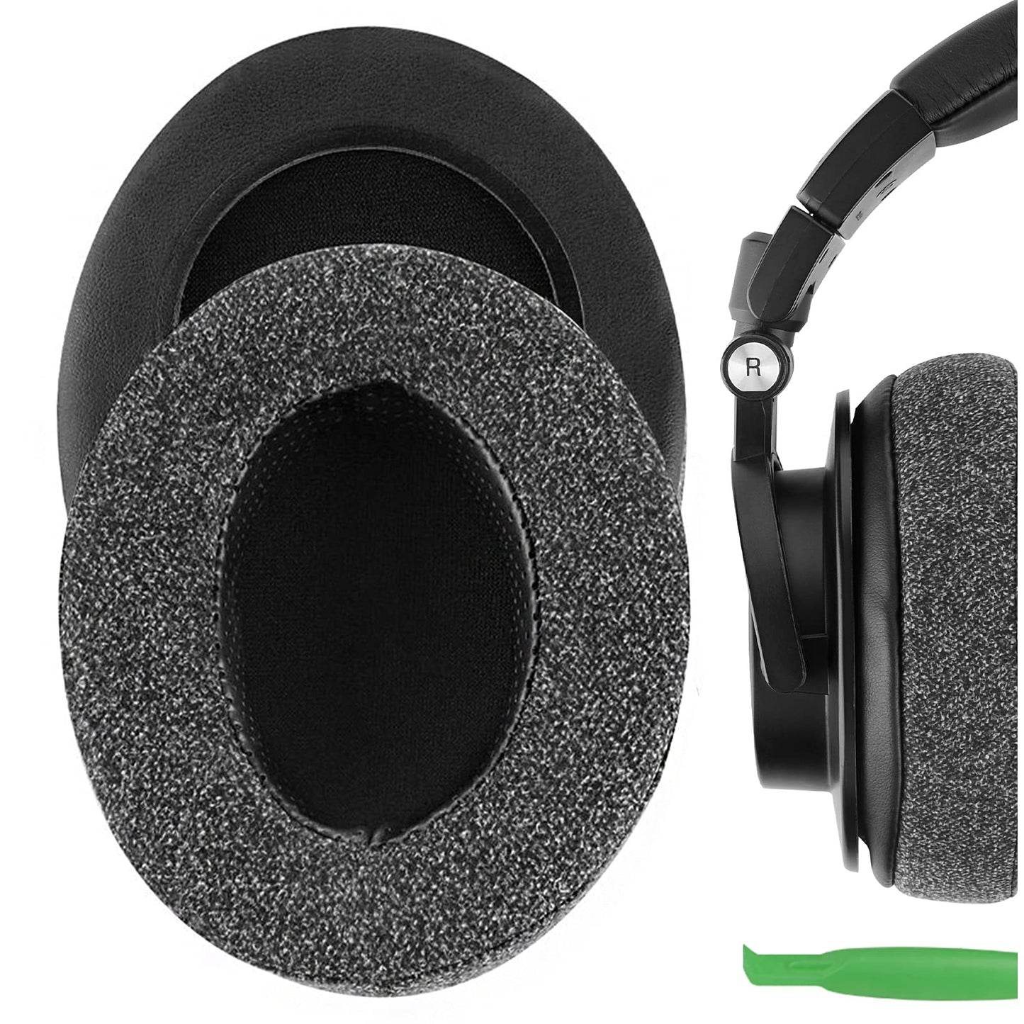 Geekria Comfort Linen Replacement Ear Pads for Audio-Technica ATH-M50XBT, M50xBT2, M50X, M40X, M30X, M20X, M10X, ATH-ANC9 Headphones, Repair Parts
