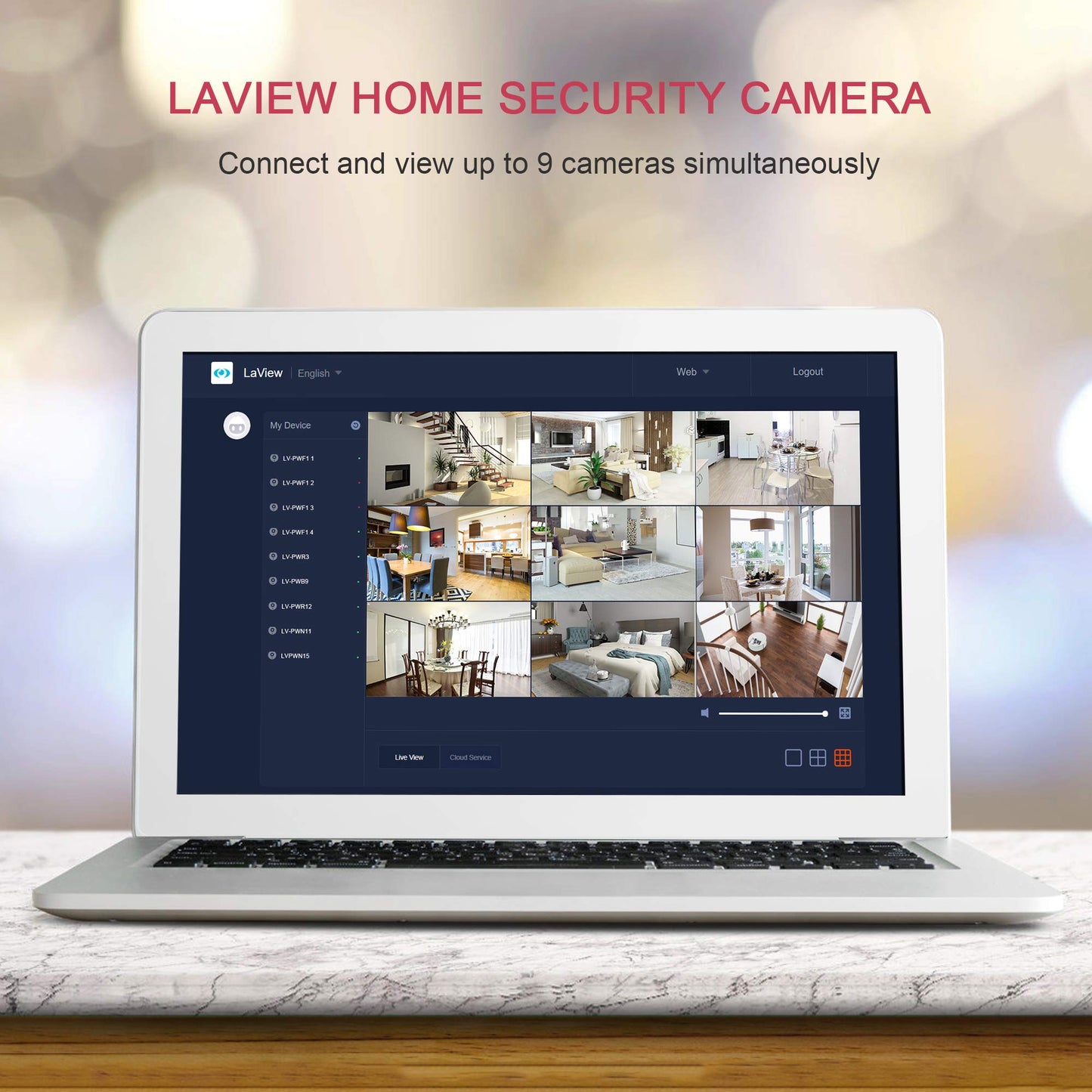 LaView Security Cameras 4pcs, Home Security Camera Indoor 1080P, Wi-Fi Cameras Wired for Pet, Motion Detection, Two-Way Audio, Night Vision, Phone