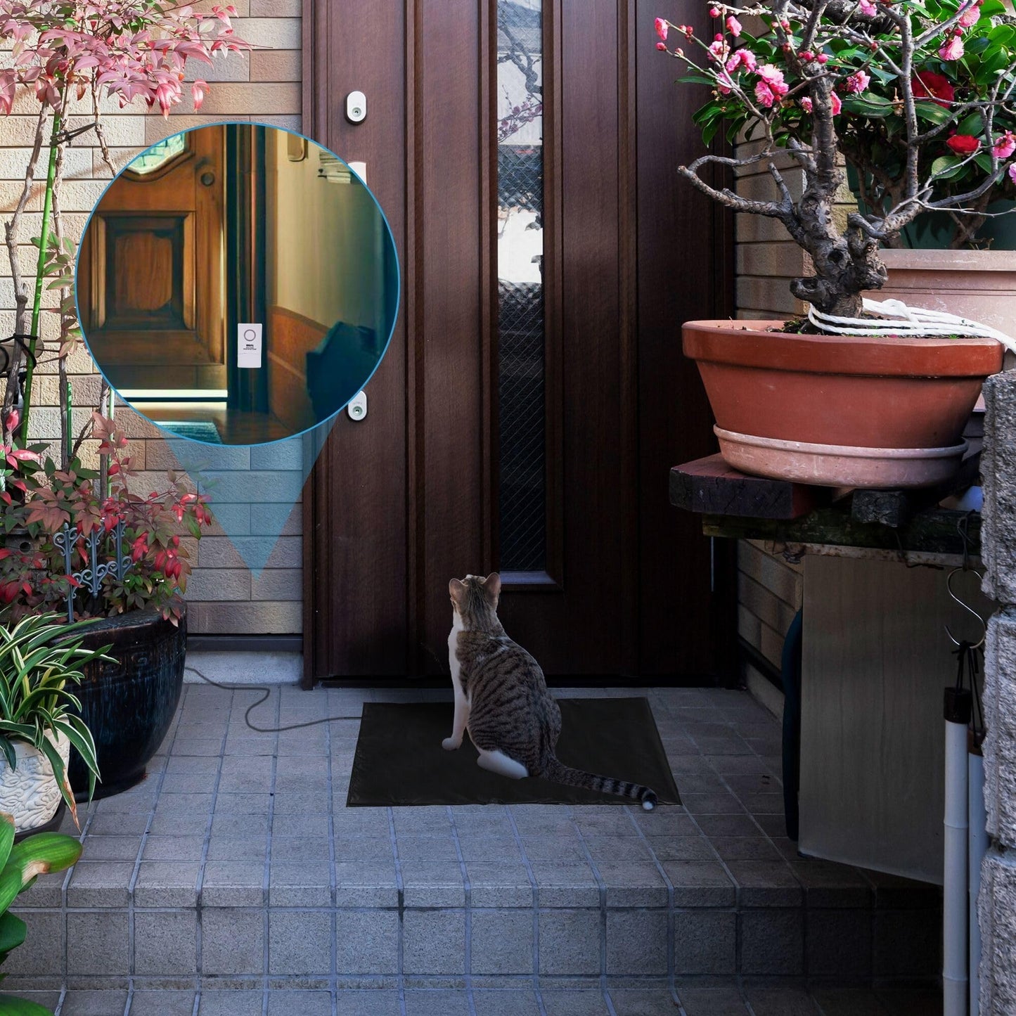 Ideal Security Pressure Floor Mat Home Alarm System - Wired Alarm & Chime, Anti-Wandering, Welcome Mat, Pet Door Mat