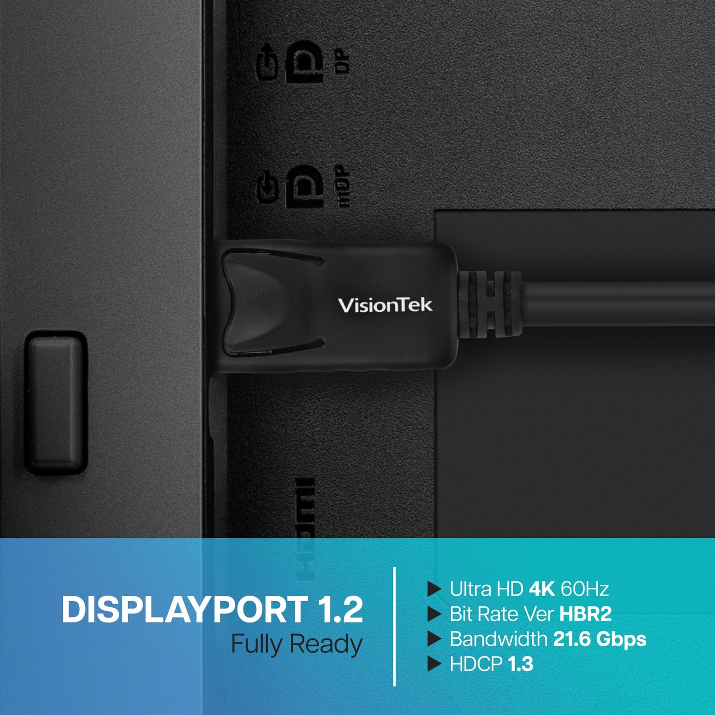 Visiontek DisplayPort to DisplayPort (M/M) 2 Meter Cable (901211)