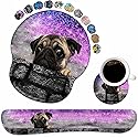 Keyboard Wrist Rest and Mouse Pad Wrist Support Set with Coasters, Non-Slip PU Base Ergonomic Gaming Mousepad for Home Office Working Studying Easy