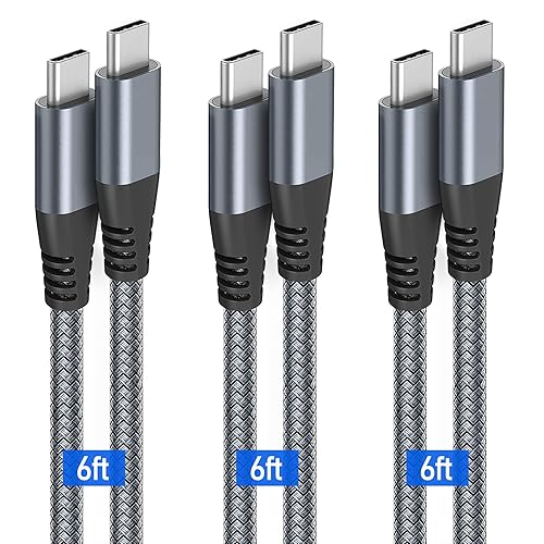 Puxnoin USB C to USB C Cable 6ft 60w, 3Pack USB C Cable, PD Type C Charging Cable Fast Charging Compatible with iPhone 15, MacBook Pro, iPad Pro